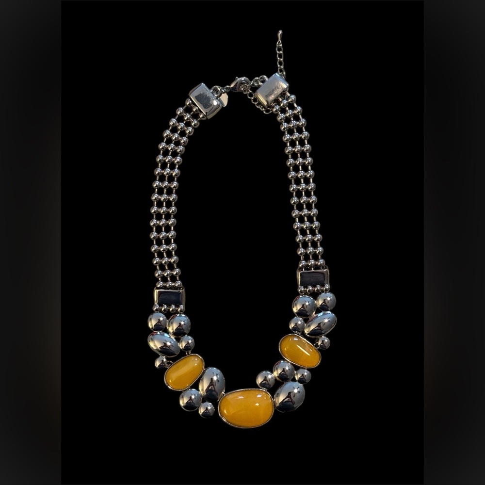 Lia Sophia Silver and Yellow Necklace